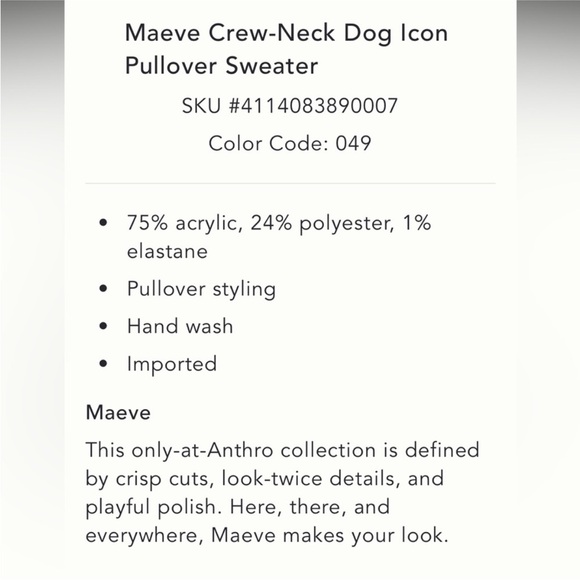 NWT Maeve Crew-Neck Dog Icon
Pullover Sweater - Picture 10 of 11